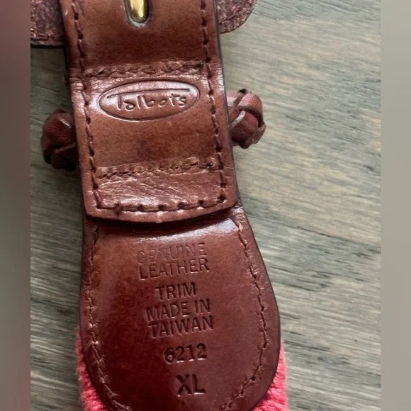 Vintage Y2K Talbots Stretchy Elastic Pink Belt Leather Buckle Women’s XL - Picture 4 of 4